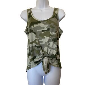 3/$15 Rebellious One Sleeveless Tank Top Camouflage Print Tie Front Size Small